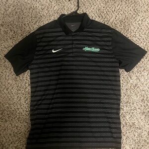 Nike Black and Gray Striped Polo Shirt for Men